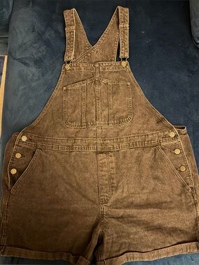 Old Navy Black Denim Short Overalls - 2X